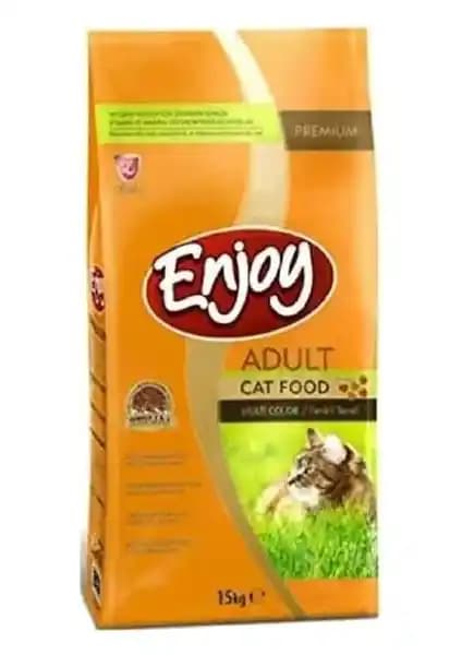 Enjoy Premium Çok Renkli Tavuklu Yetişkin Kedi Maması 15 Kg ile Sağlıklı ve Enerjik Kediler