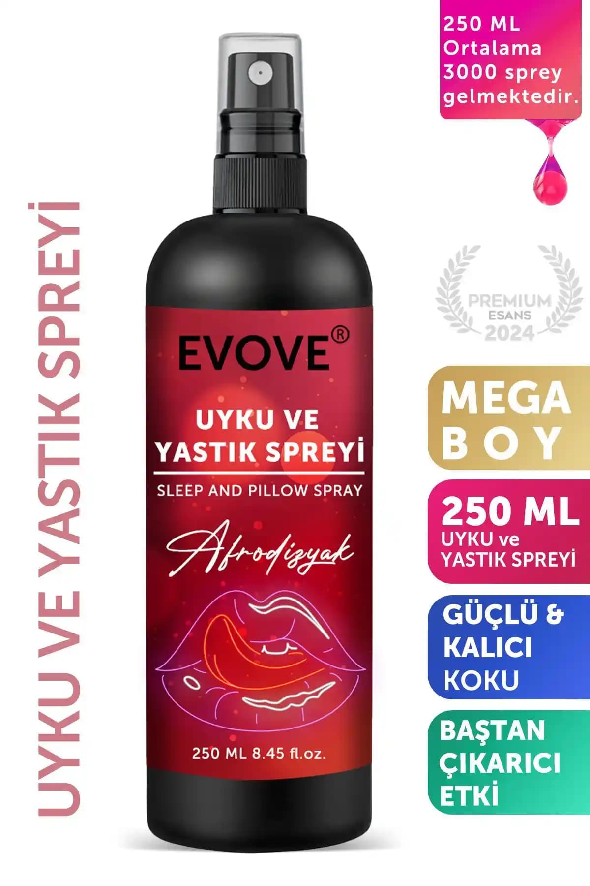 Evove Cosmetics Organik Afrodizyak Uyku ve Yastık Spreyi 250 ML Rahatlatıcı Etki