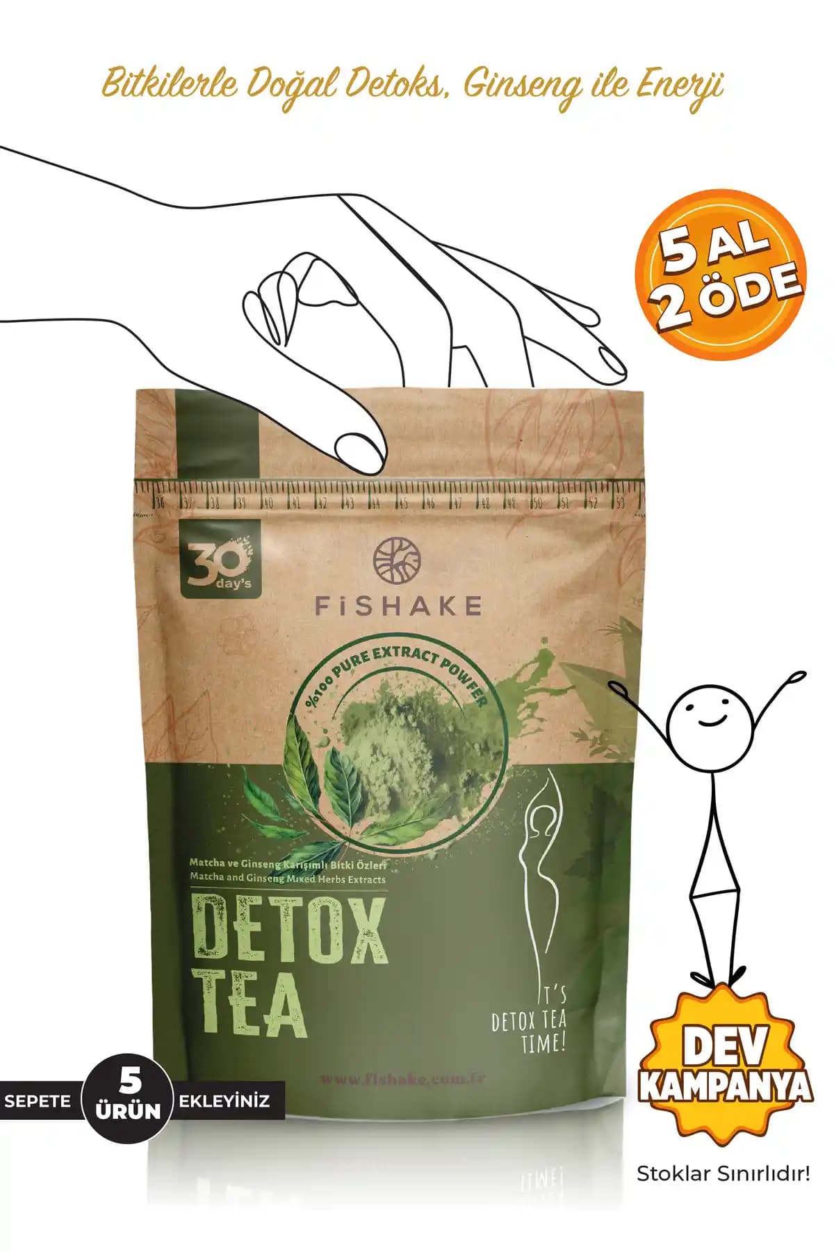 FiShake Matcha ve Ginseng Karışımlı Detox Çayı ile Sağlıklı Yaşam ve Enerji Artışı