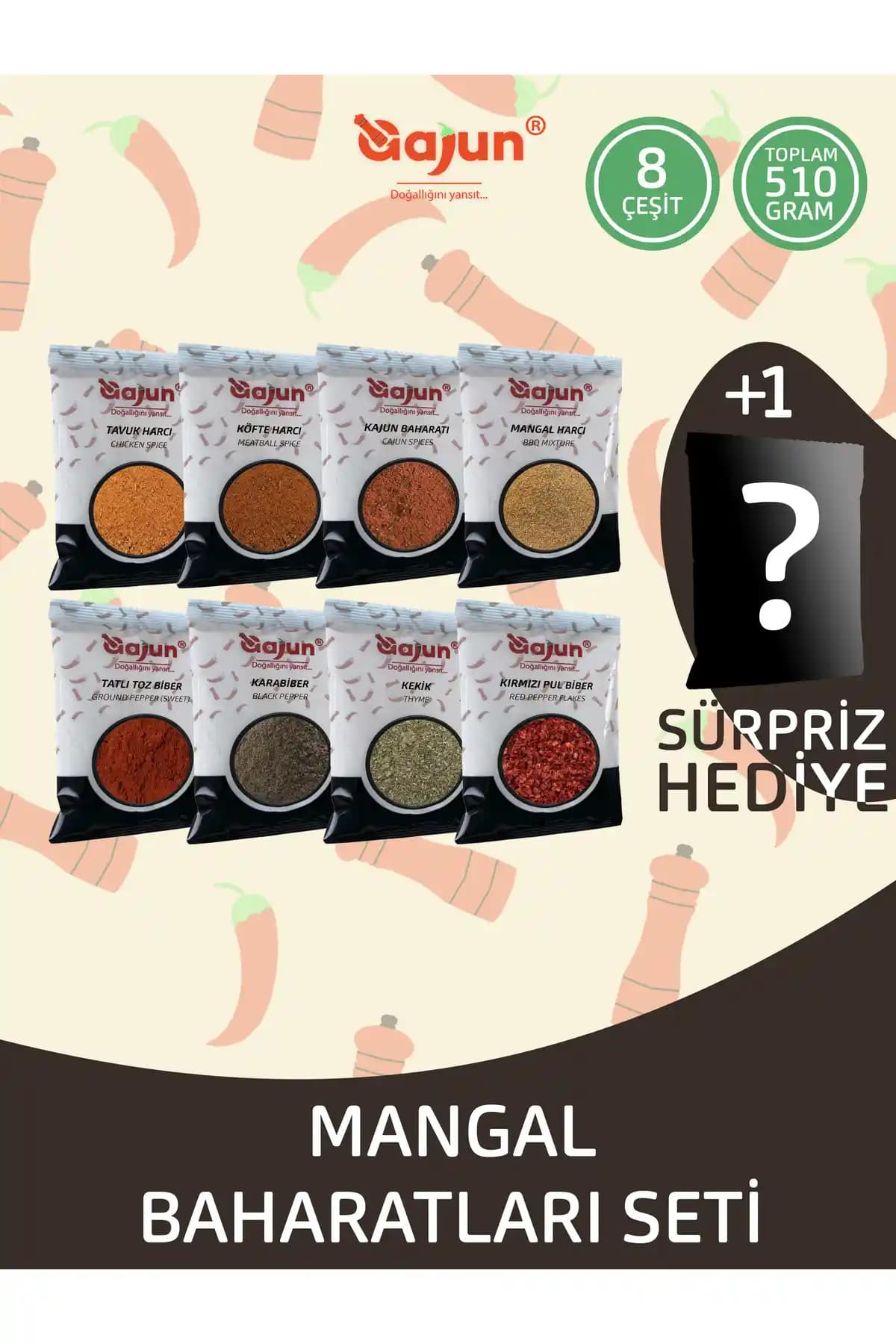 Gajoon Mangal Baharatları Seti Acısız Doğal Lezzet Katıcı Baharat Karışımı