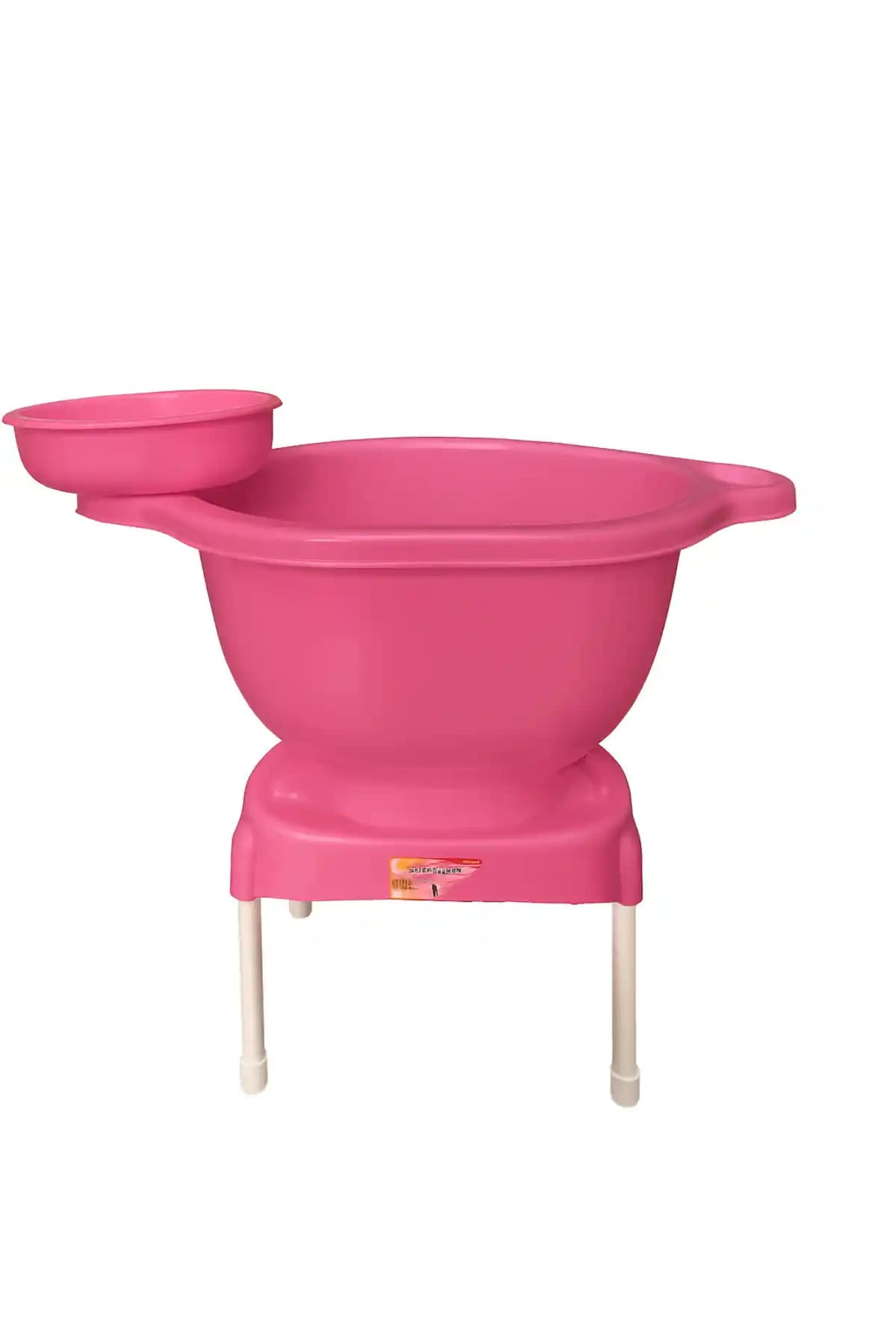 Genel Markalar Plastik Curun Tabure Hamam Tası Pembe Renkli Dayanıklı ve Hijyenik Kullanım İçin Uygun