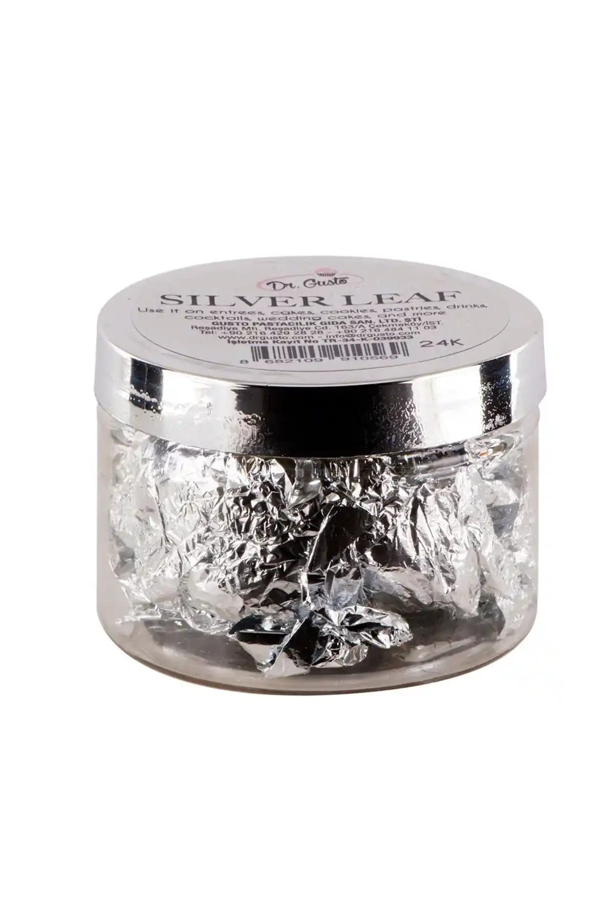 Gıda Süsleme İçin Yenilebilir Gü<müş> Varak 8 Yaprak 16x16 Türkiye Menşei Helal Sertifikalı