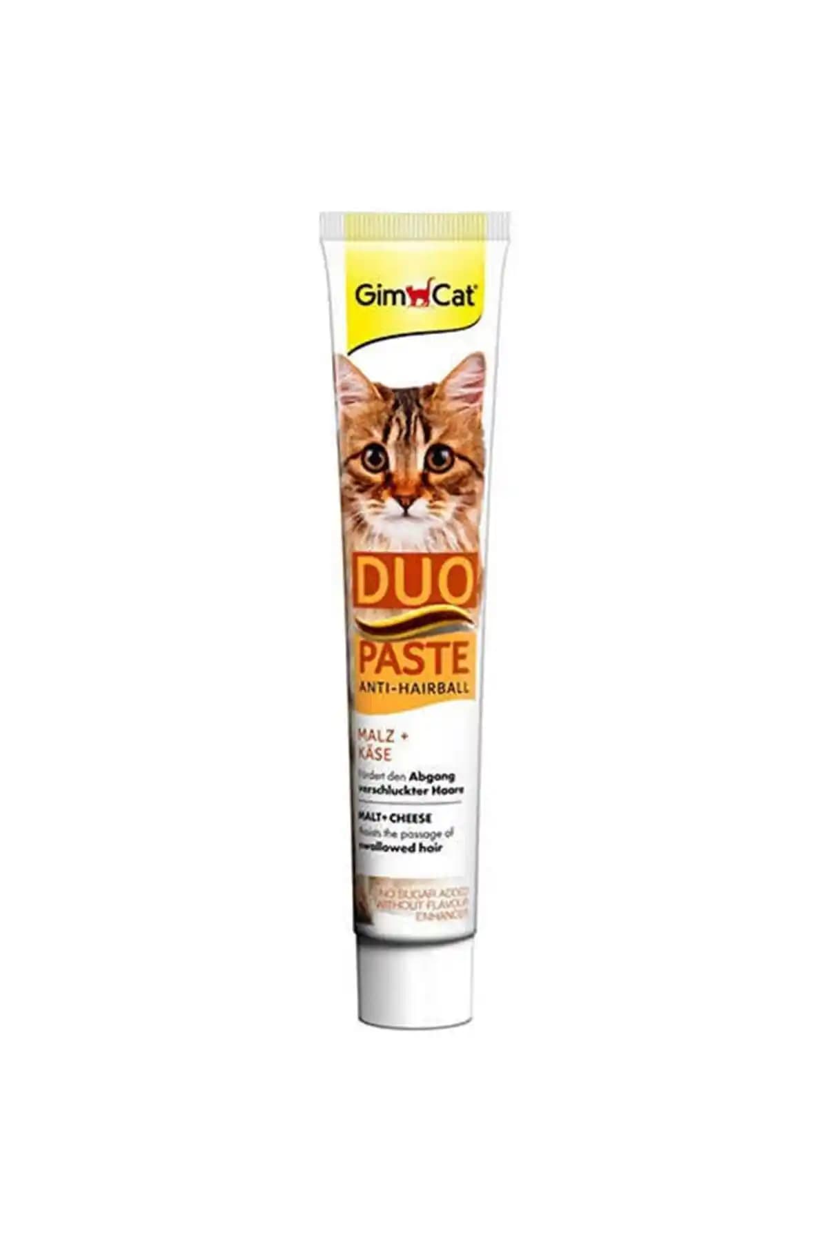 Gimcat Anti-Hairball Duo Paste Peynir+Malt 50gr Kedilerde Tüy Yumağı ve Dökülme Sorunu Çözümü