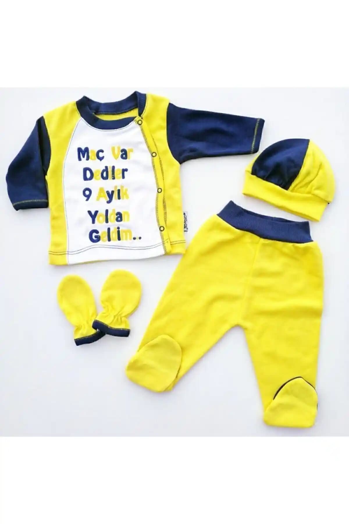 GÜLÜCÜK Taraftar 4'lü Yenidoğan Hastane Çıkış Takımı: Konforlu ve Şık Bebek Giyim Seçeneği