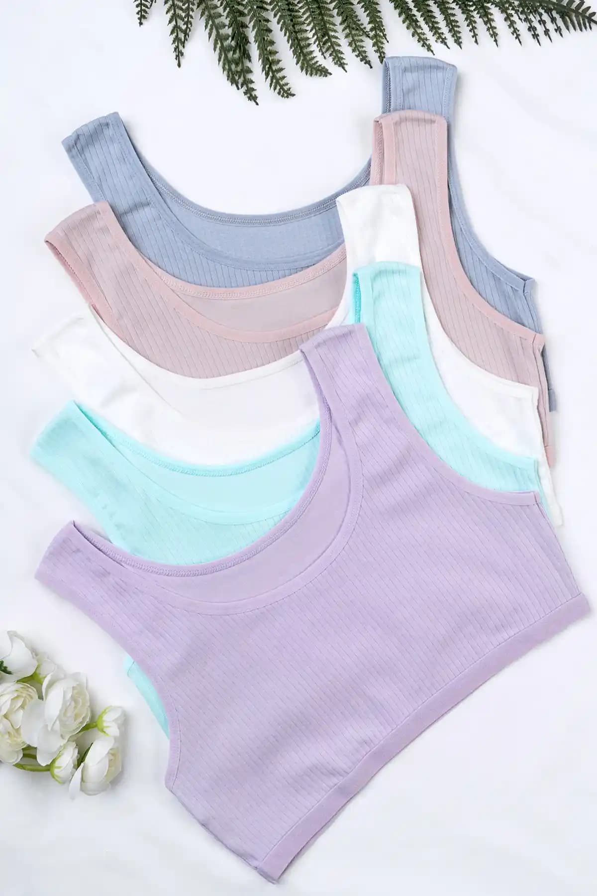 Happyfox Pamuklu Fitilli Genç Kız Atlet 5’li Set: Konfor ve Şıklığın Buluşması