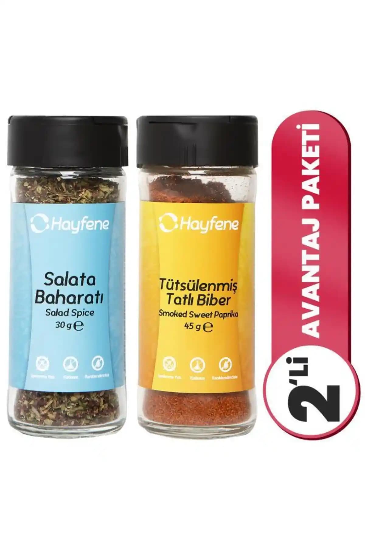 Hayfene Tütsülenmiş Tatlı Kırmızı Biber Baharat Seti 2'li Mutfak Aroması Geliştirici
