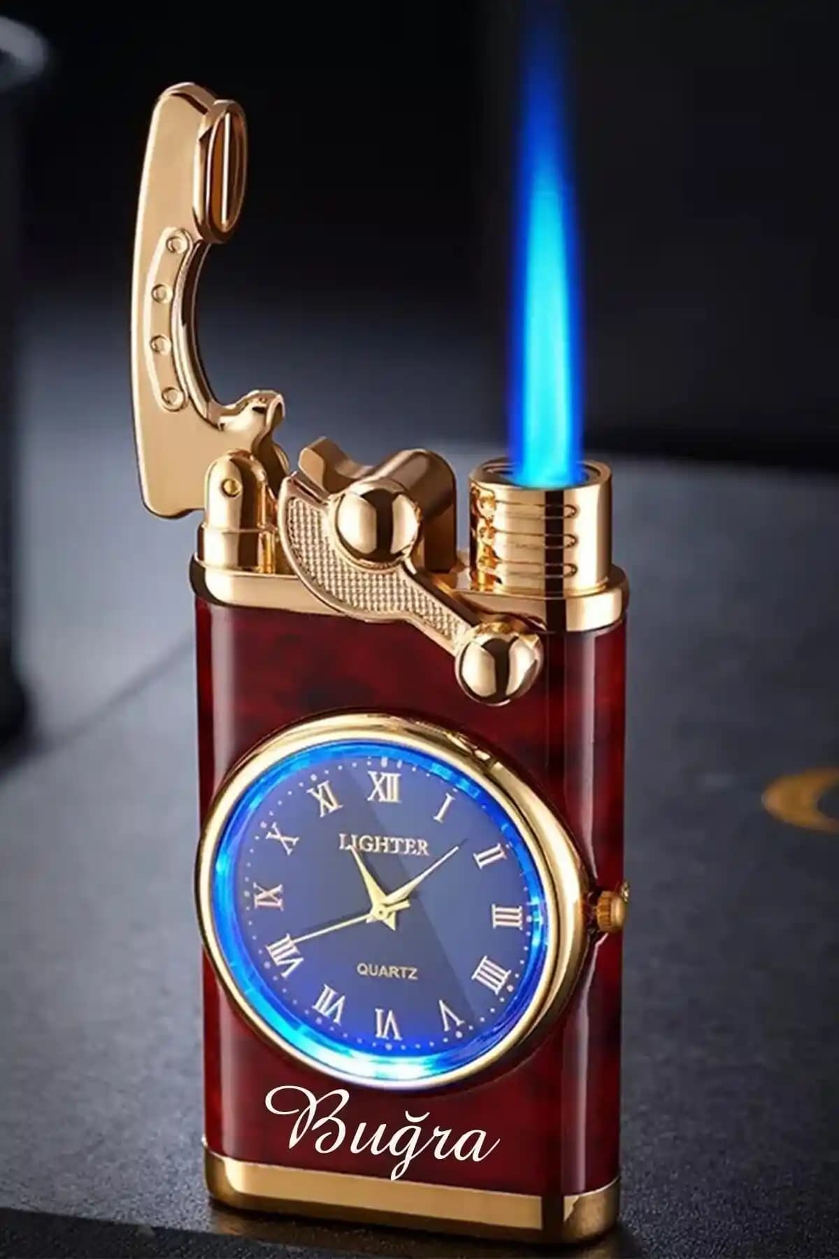 HEDGİFT Kişiye Özel Lüks Saatli Pürmüzlü Gazlı Çakmak Ürünü Tanıtımı ve Özellikleri