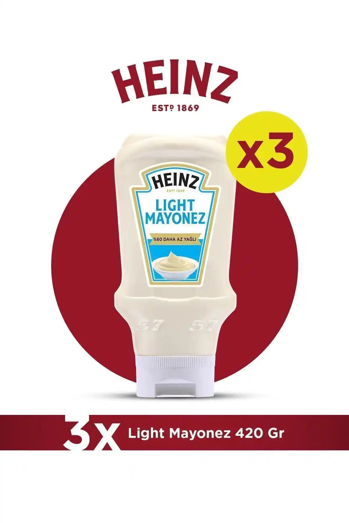 Heinz Light Mayonez 420 Gr 3'lü Paket Sağlıklı ve Hafif Alternatif Mayonez