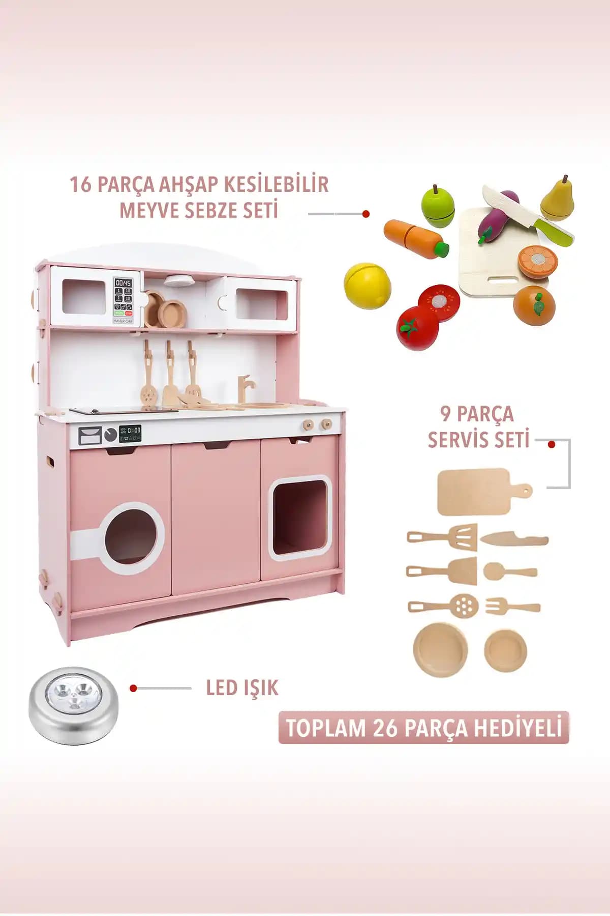 Hobby House Ahşap Çocuk Mutfak Seti Güvenli ve Gerçekçi Oyun Deneyimi Sunar