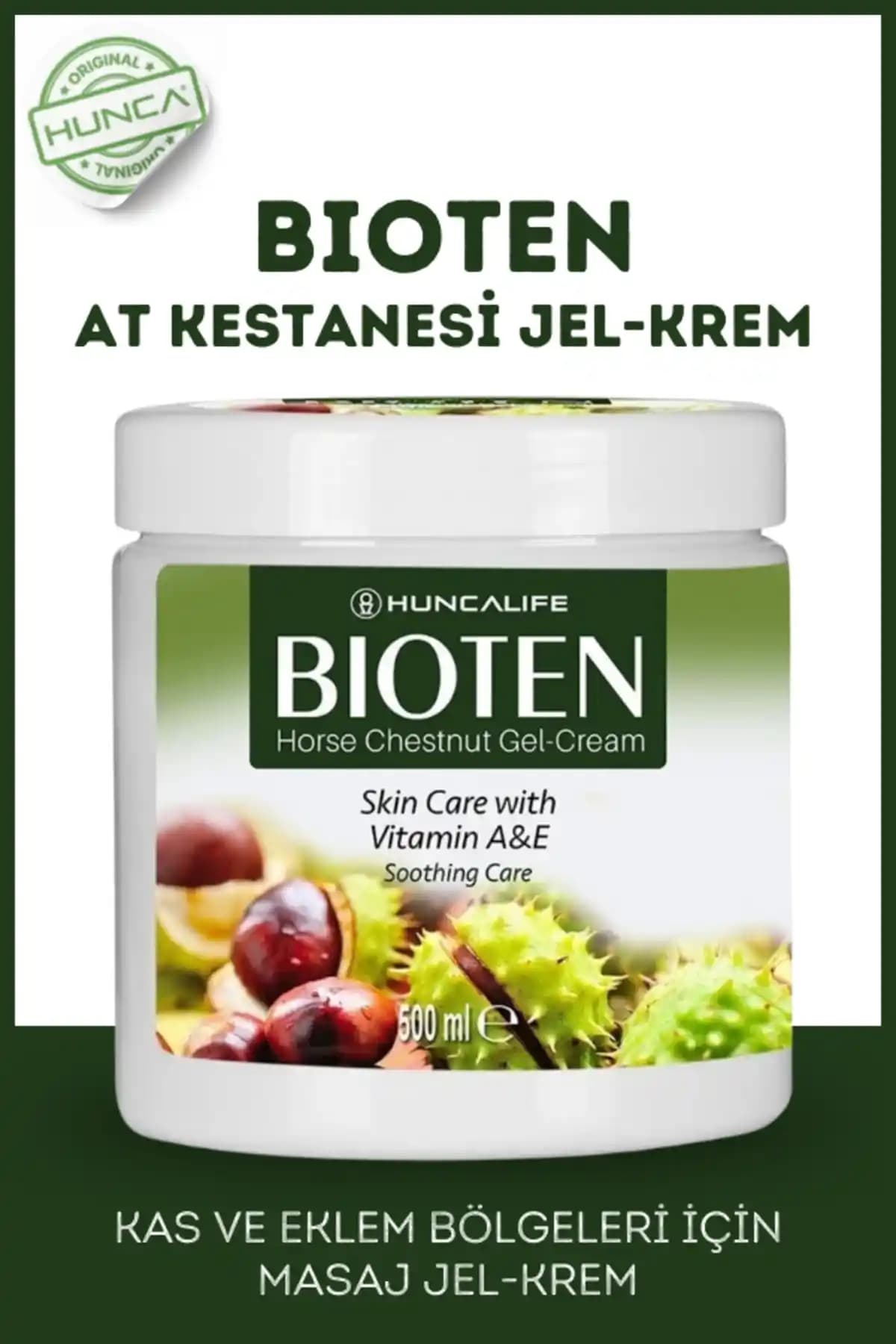 Huncalife Bioten At Kestanesi Masaj Jeli Kas ve Eklemler İçin Doğal Rahatlatıcı Ürün