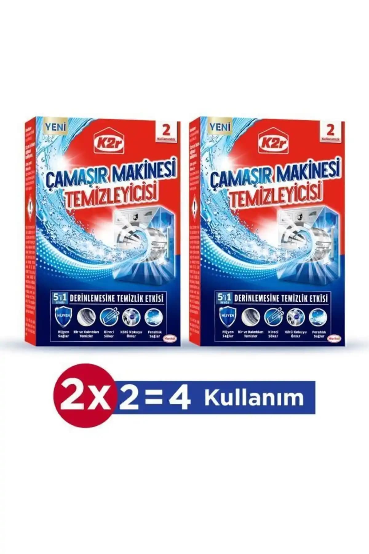 K2R Çamaşır Makinesi Temizleyicisi 2'li Set: Derinlemesine Temizlik ve Hijyen Sağlar