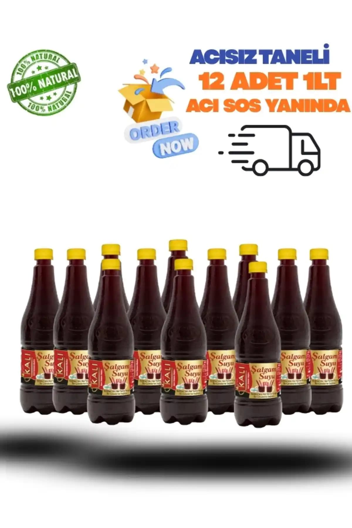 Kalı Şalgam 12'li 1 Litre - Geleneksel ve Doğal Şalgam Suyu Ürünü