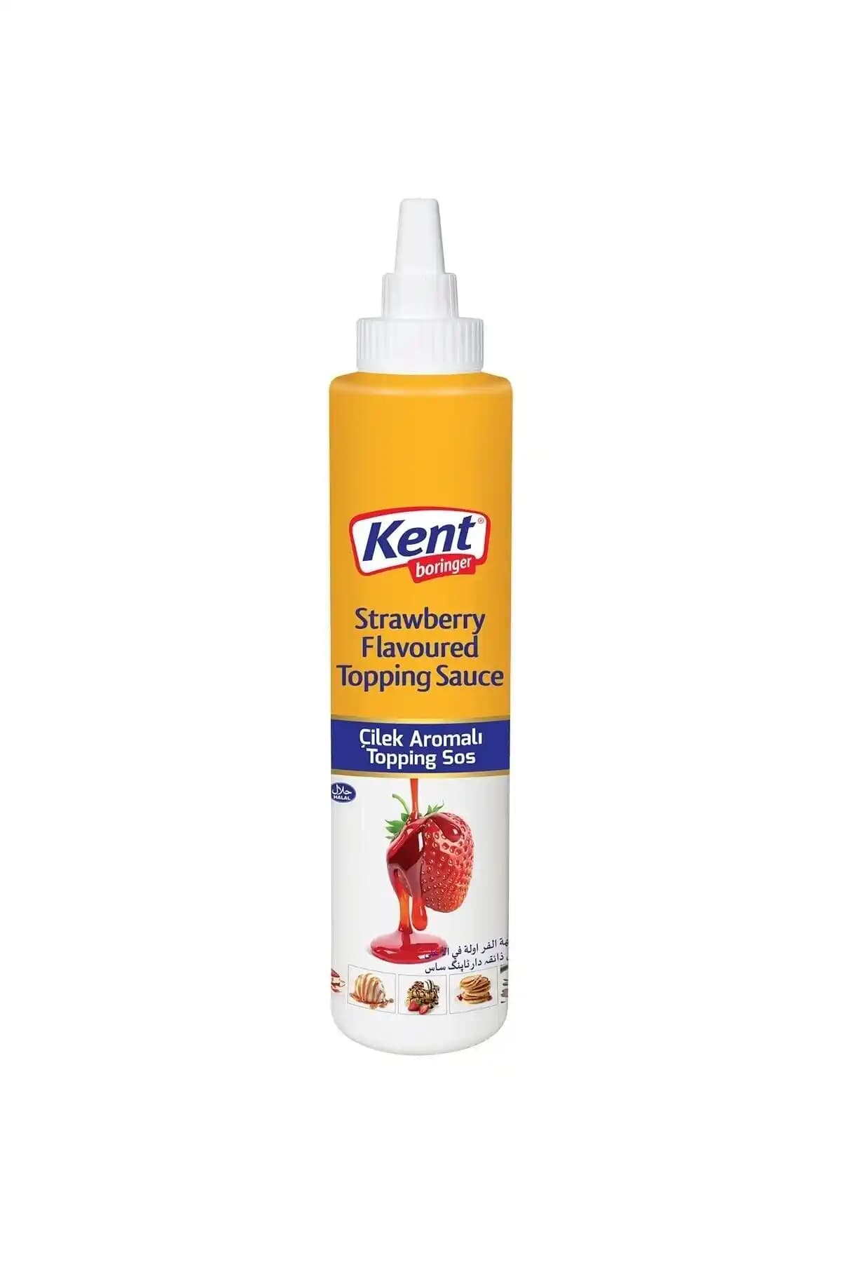 Kent Boringer Çilek Aromalı Topping Sos 750 Gr Tatlılar ve Sunumlar İçin Uygun