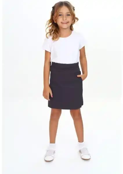 Kinderos Kız Çocuk Beli Lastikli Okul Şort Etek 8637 Konfor ve Şıklık Sunan Tasarım
