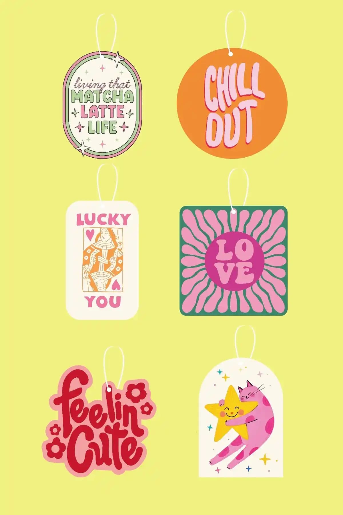 Klovi Chill & Cute 6’lı Araba Kokusu Seti: Estetik ve Ferahlatıcı İç Mekan Aroması