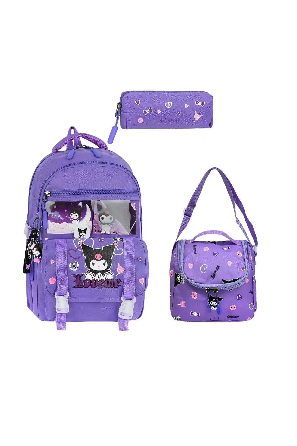 Kuromi Desenli Lüks İlk Okul Çantası Çocuklar İçin Dayanıklı ve Şık Tasarım