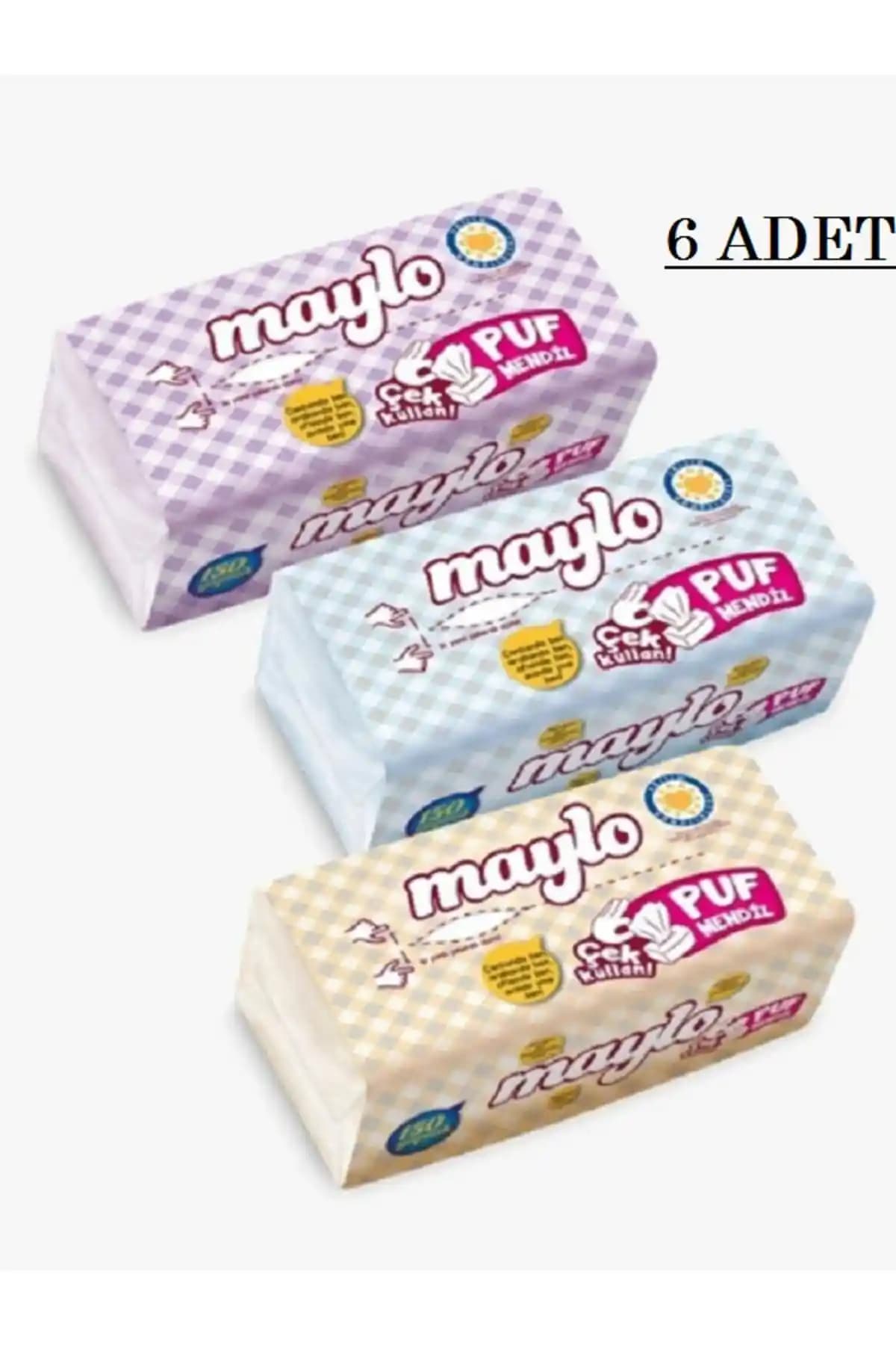 Maylo Puf Mendil 150 Adet 6'lı Paket Günlük Kullanım ve Hijyen İçin Uygun