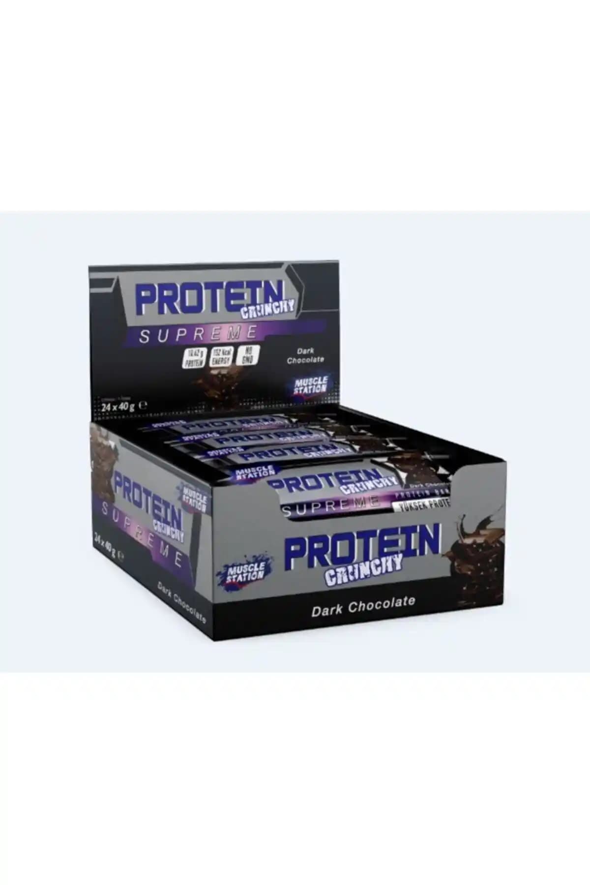 Muscle Station Supreme Dark Chocolate Crunchy Protein Barları Sağlıklı ve Lezzetli Spor Atıştırmalığı