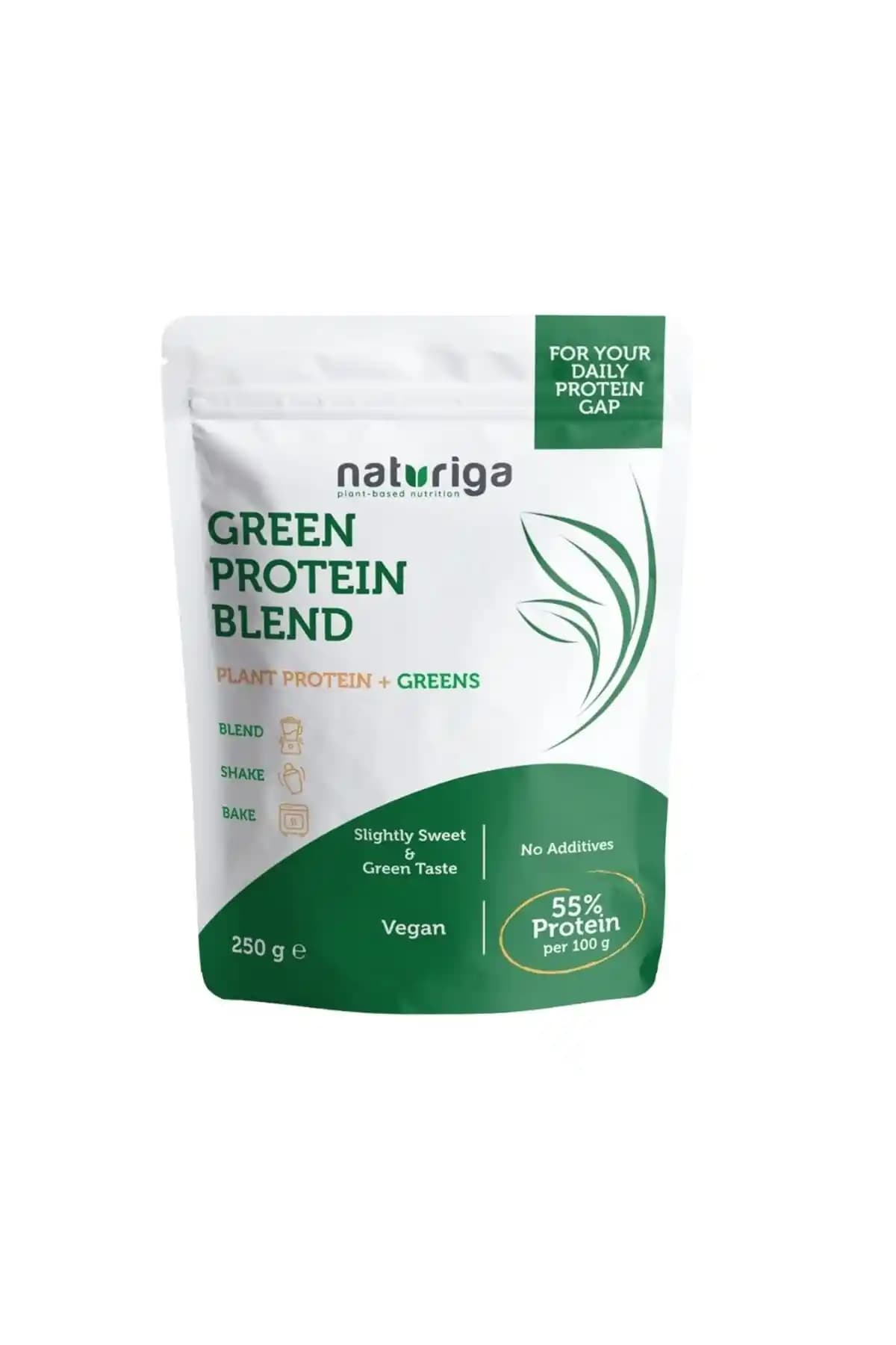 Naturiga Protein Karışımı Yeşil 250 gr Sağlıklı ve Doğal Bitkisel Protein Takviyesi