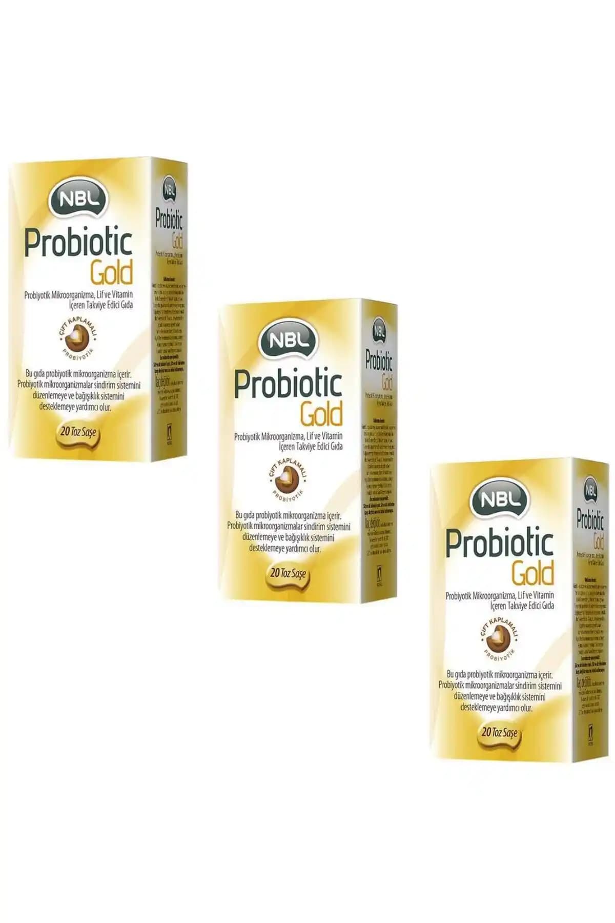 NBL Probiotic Gold 20 Şase 3 Adet Bağışıklık ve Sindirim Sağlığını Destekleyen Takviye