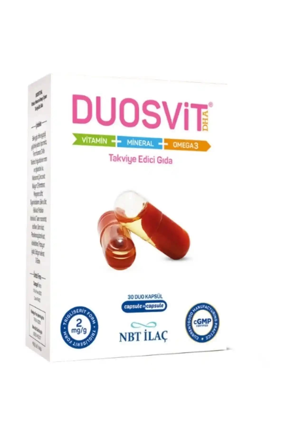 Nbt İlaç Duosvit DHA Takviye Edici Gıda Sağlıklı Yaşam ve Saç Desteği İçin Uygun