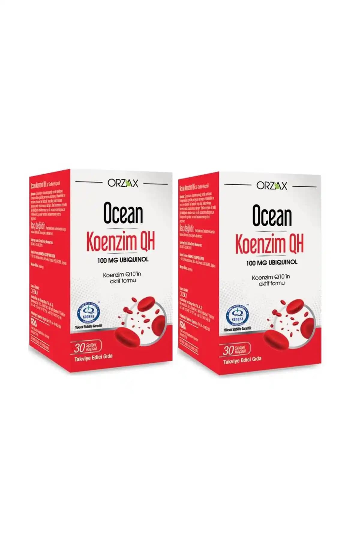 Ocean Orzax Koenzim QH 100mg enerji ve yaşlanma karşıtı takviye ürünü