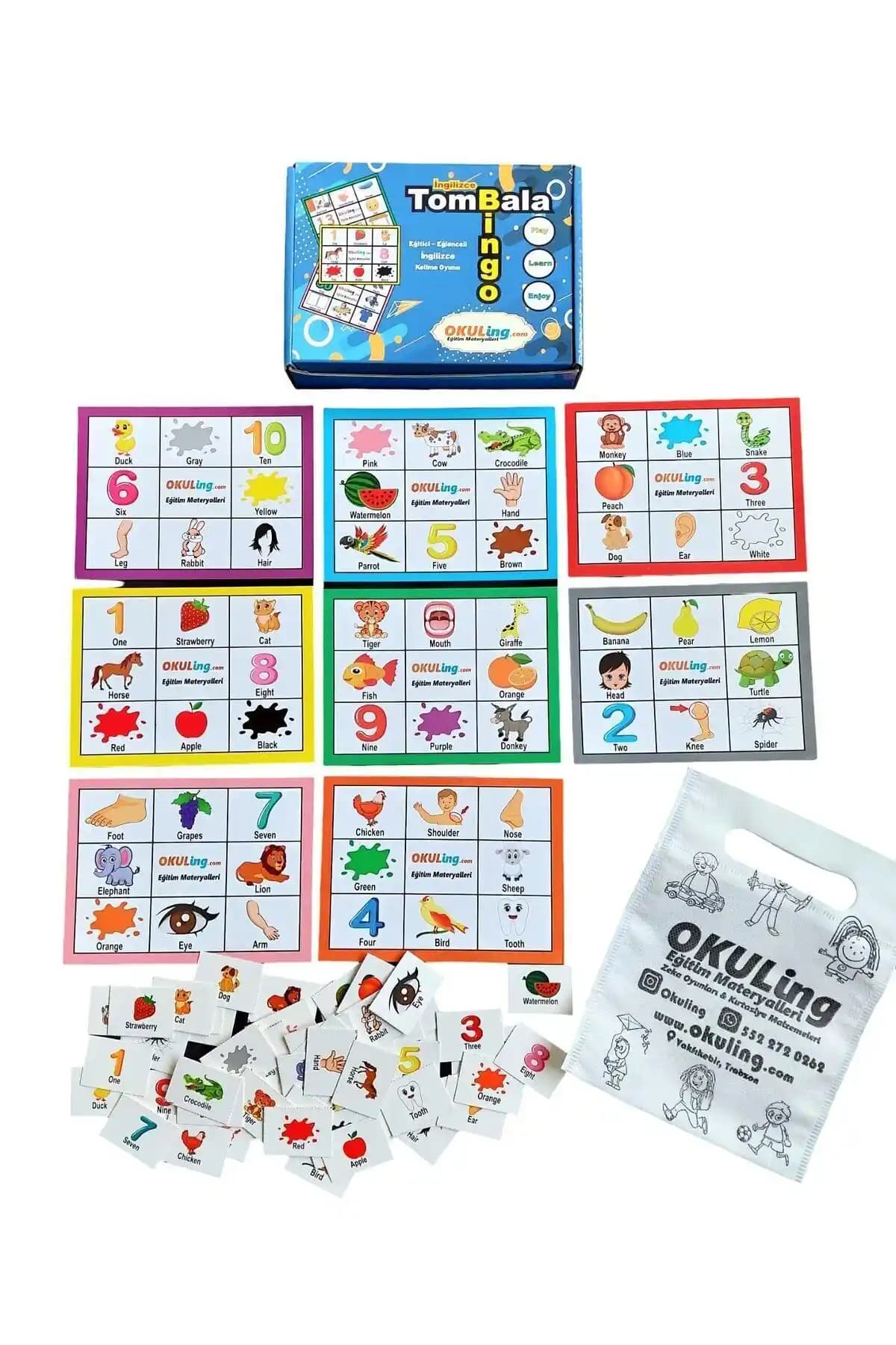 Okuling Bingo - Çocuklar İçin Eğlenceli ve Eğitici İngilizce Masa Oyunu