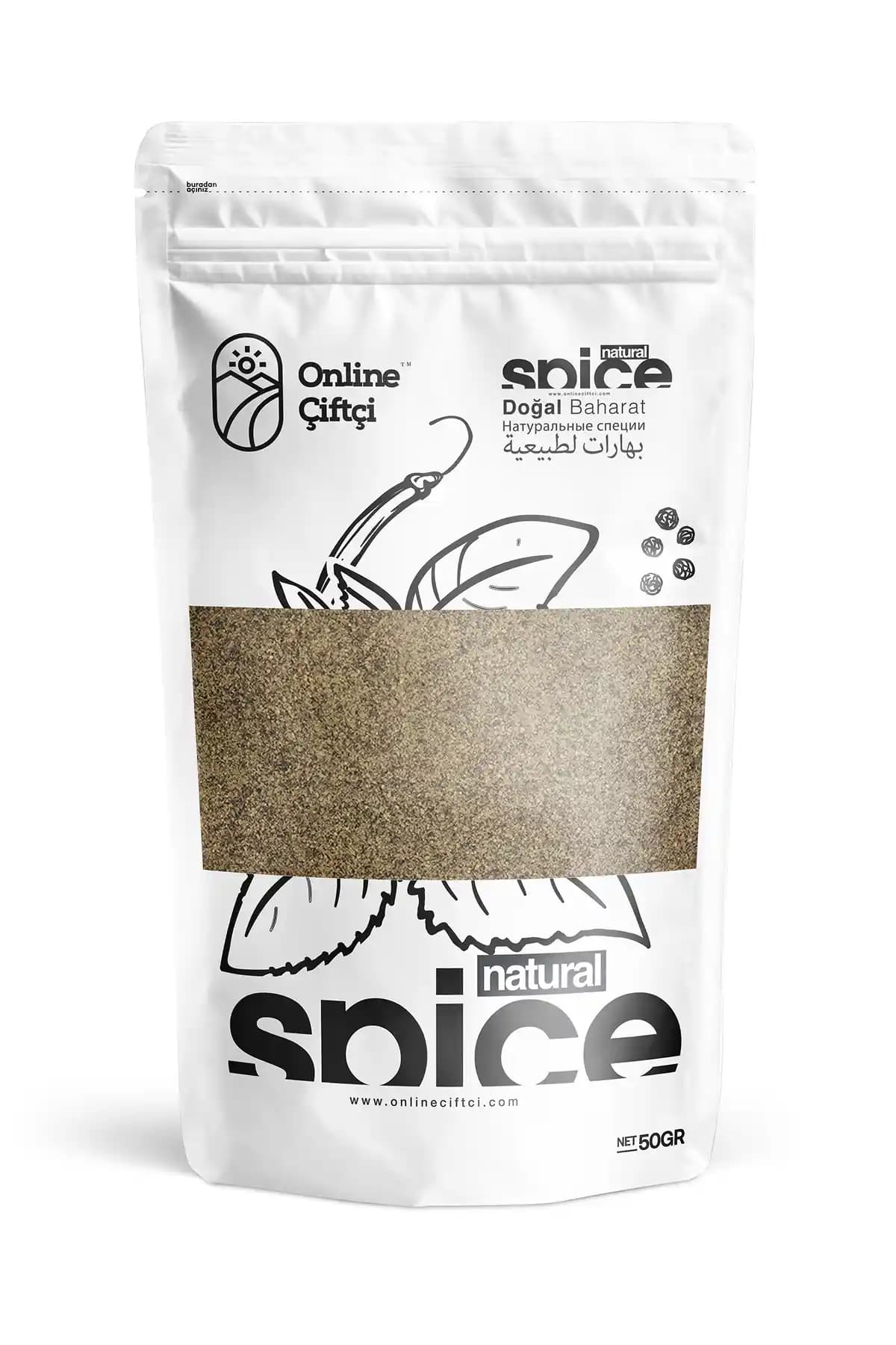 OnlineÇiftçi Karabiber Öğütülmüş 50g - Taze ve Doğal Baharat ile Yemeklerinize Lezzet Katın