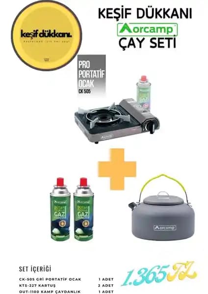 Orcamp Keşif Dükkanı Orcamp Çay Seti: Hafif ve Dayanıklı Kamp Ekipmanı ile Doğa Keyfi