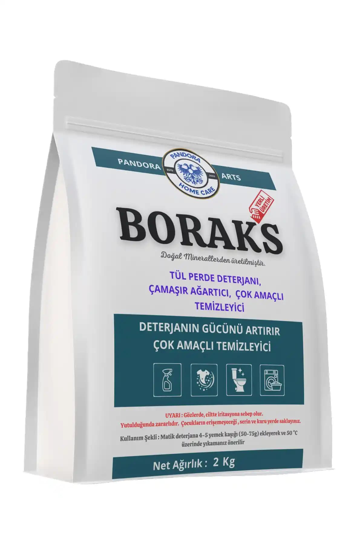 Pandora Arts Saf Boraks Toz 2000g ile Güçlü ve Güvenilir Ev Temizliği Çözümü