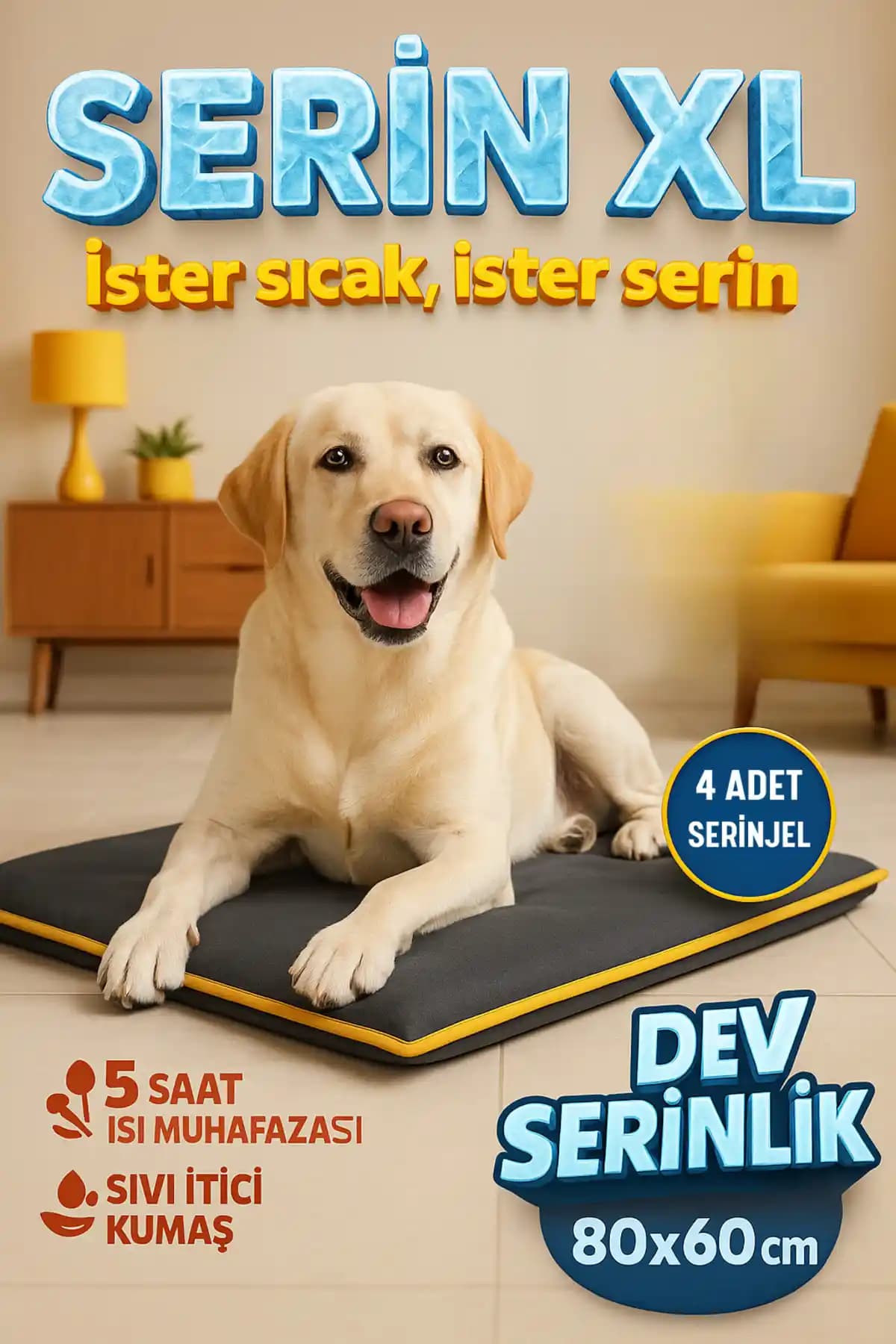 Pawdaz Serin XL Evcil Hayvanlar İçin Çok Yönlü Sıcaklık Düzenleyici Yatak ve Minder