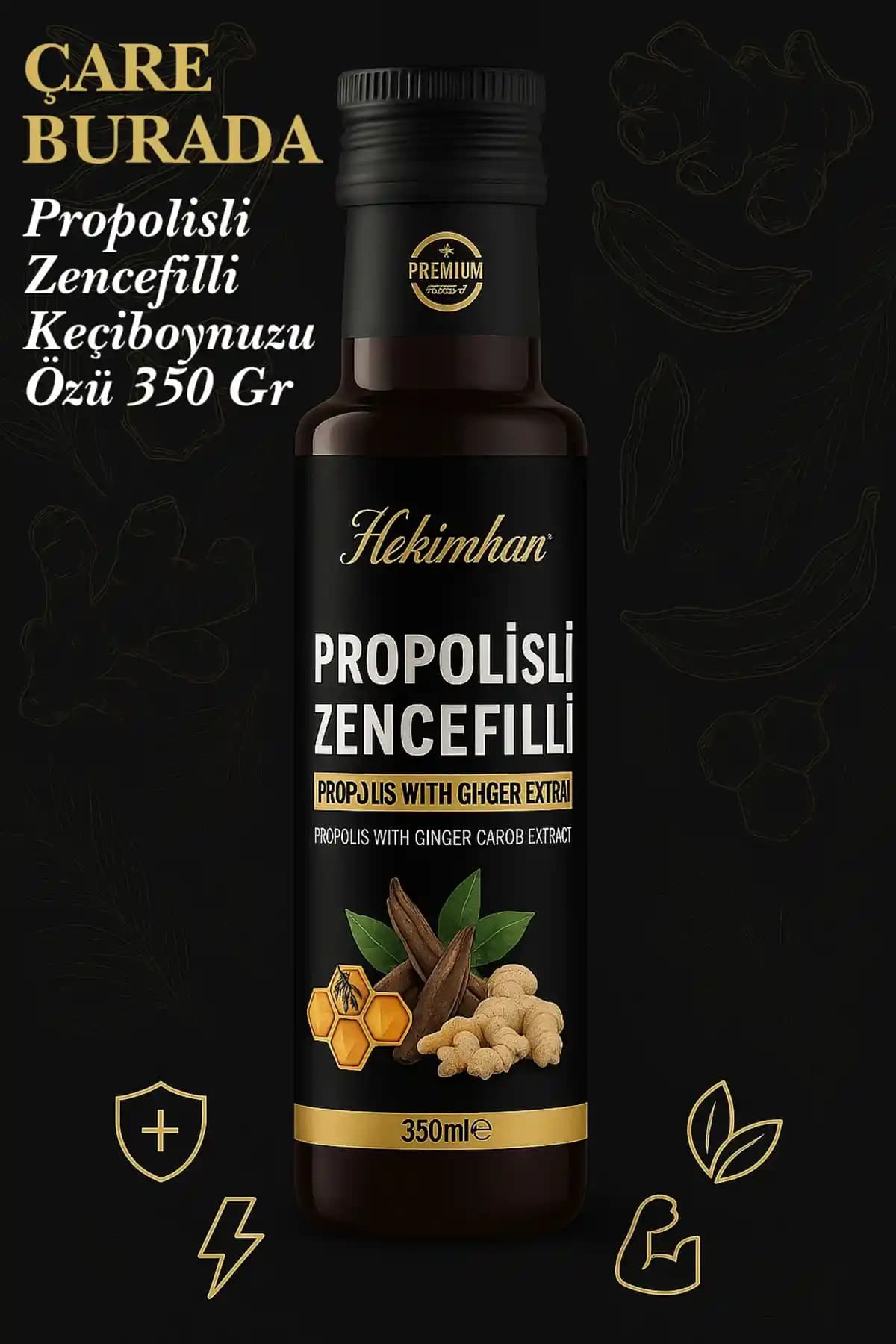 Propolisli Zencefilli Keçi Boynuzu Özü Doğal Bağışıklık Güçlendirici Takviye 350g