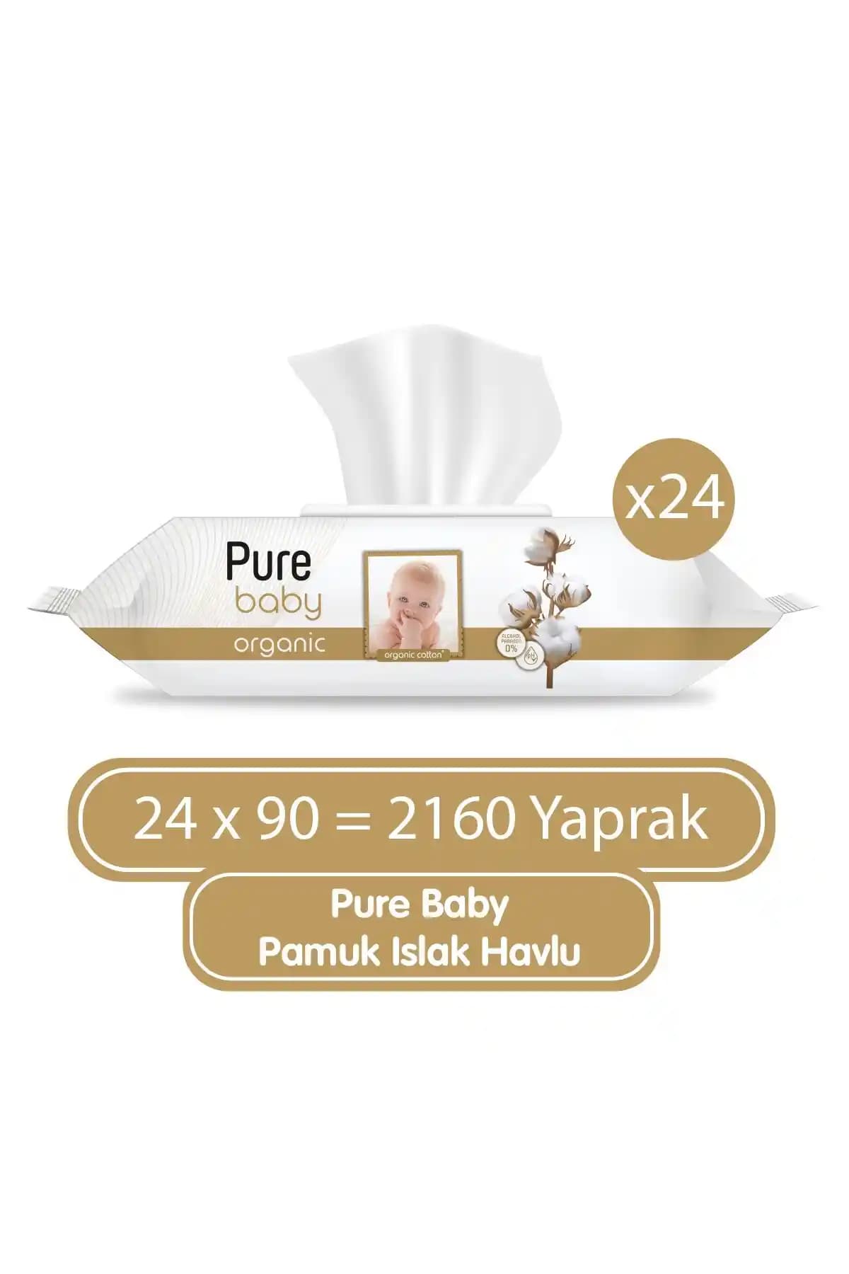 Pure Baby Organik Pamuklu Islak Havlu Bebekler İçin Güvenilir Temizlik Çözümü