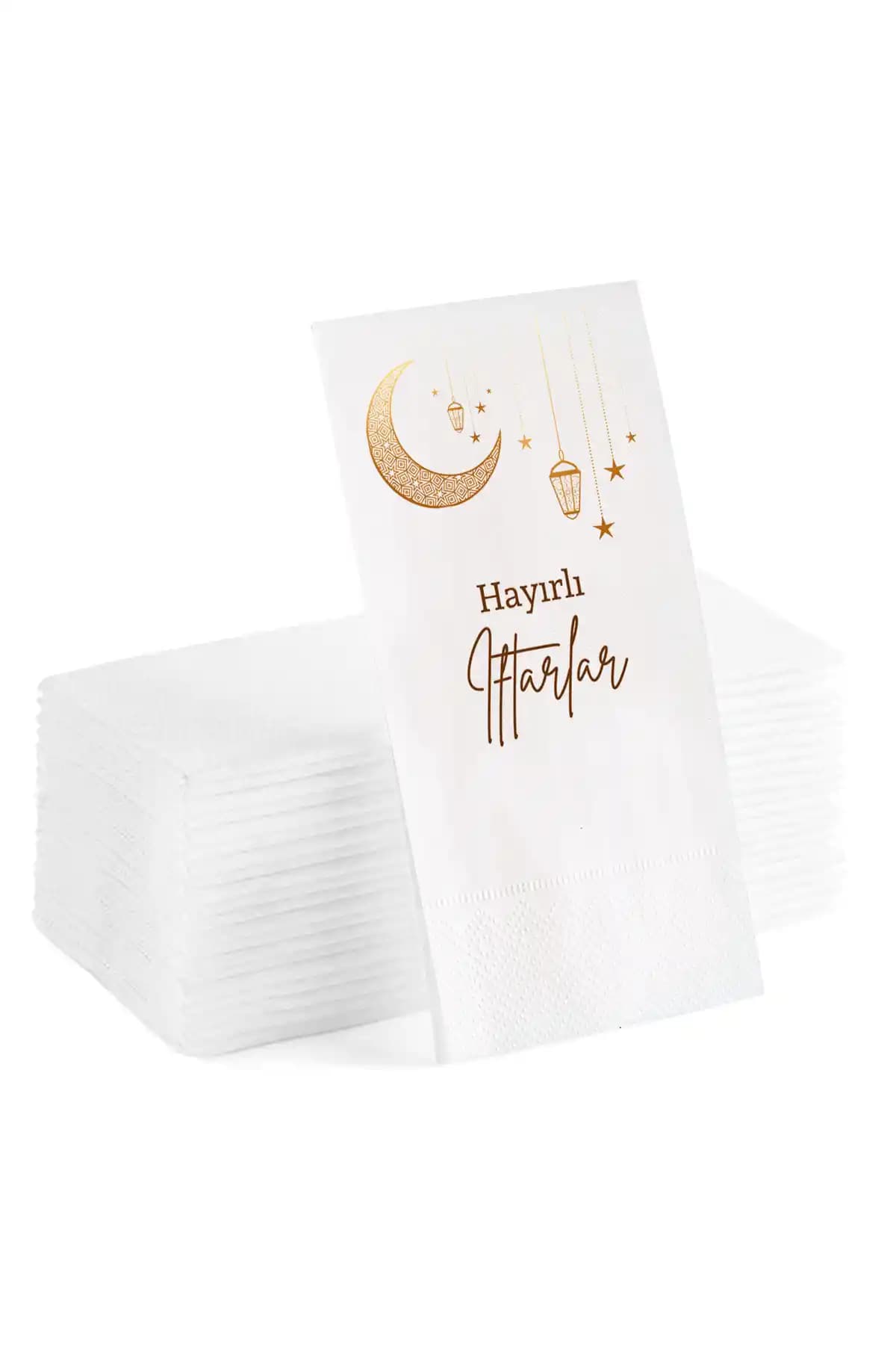 Ramazan Ayına Uygun Şık ve Pratik Sunum Peçetesi - Hayırlı İftarlar Yazılı Tasarım