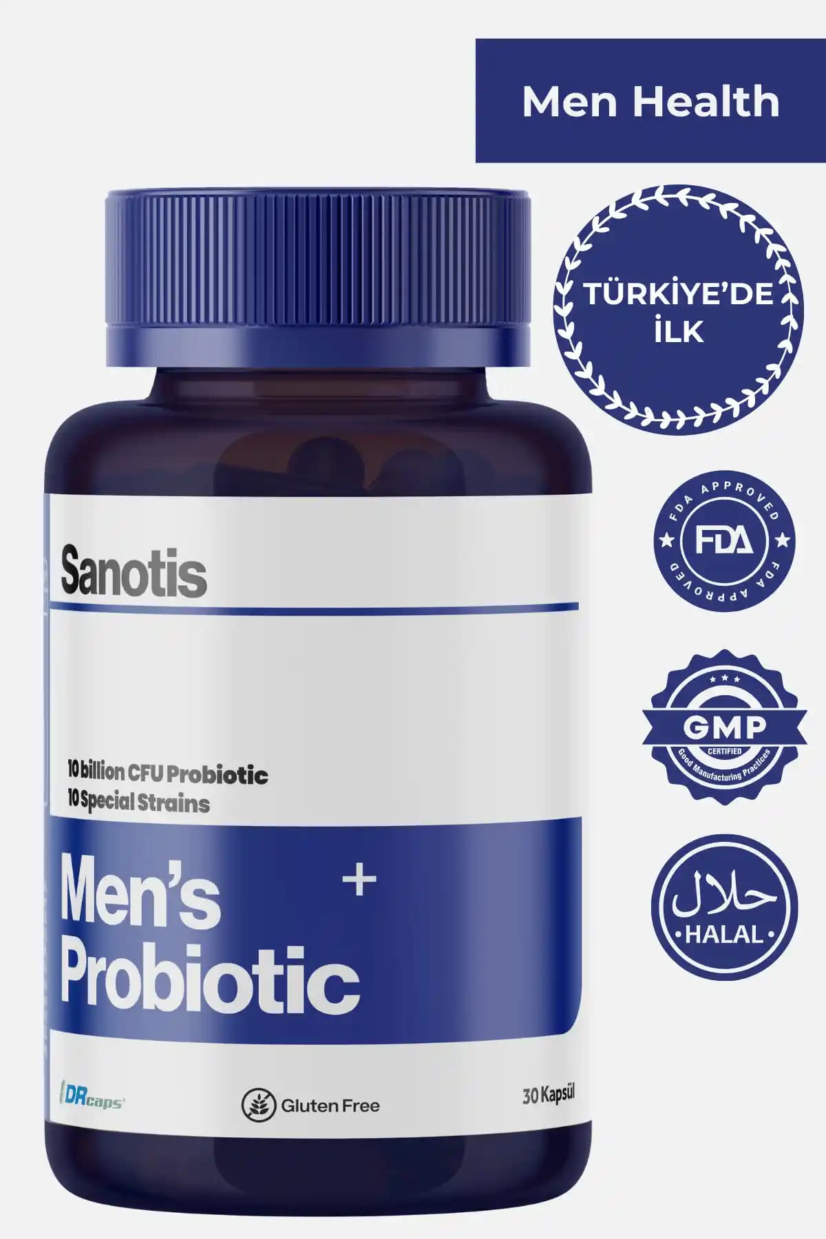 Sanotis Probiotics for Men: Erkekler İçin Sindirim ve Bağışıklık Güçlendirme Kapsülleri