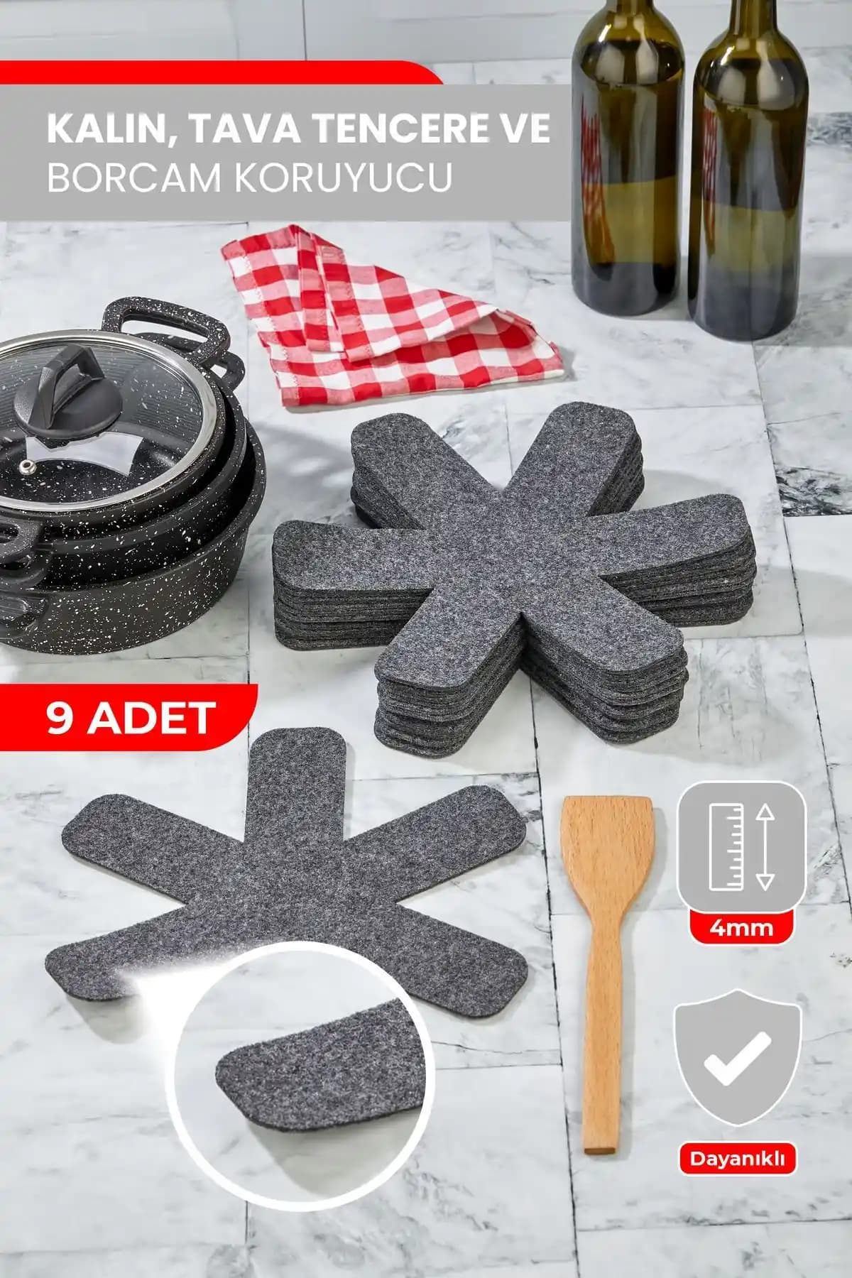 Self Power Kalın Tava ve Tencere Koruyucu Seti Güvenli ve Pratik Mutfak Çözümü