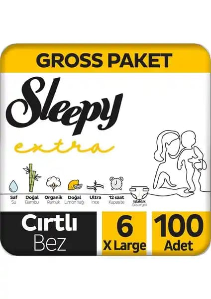 Sleepy Extra Bebek Bezleri 6 Numara Karşılaştırması 100 ve 200 Adet Paketler