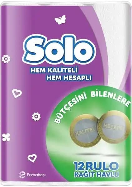 Solo 12'li Havlu Günlük Temizlik ve Hijyen İçin Pratik Çözüm