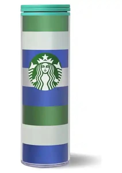 Starbucks Yeşil Şeritli Plastik Termos 473 ml: Şık ve Pratik İçecek Taşıma Çözümü