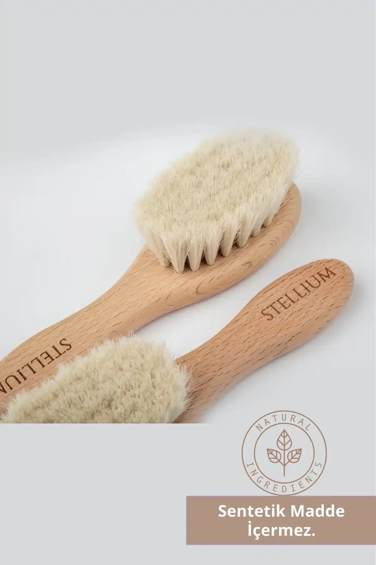 Stellium %100 Doğal Keçi Kılı Bebek Saç Fırçası Güvenli ve Hassas Kullanım İçin Tasarlandı