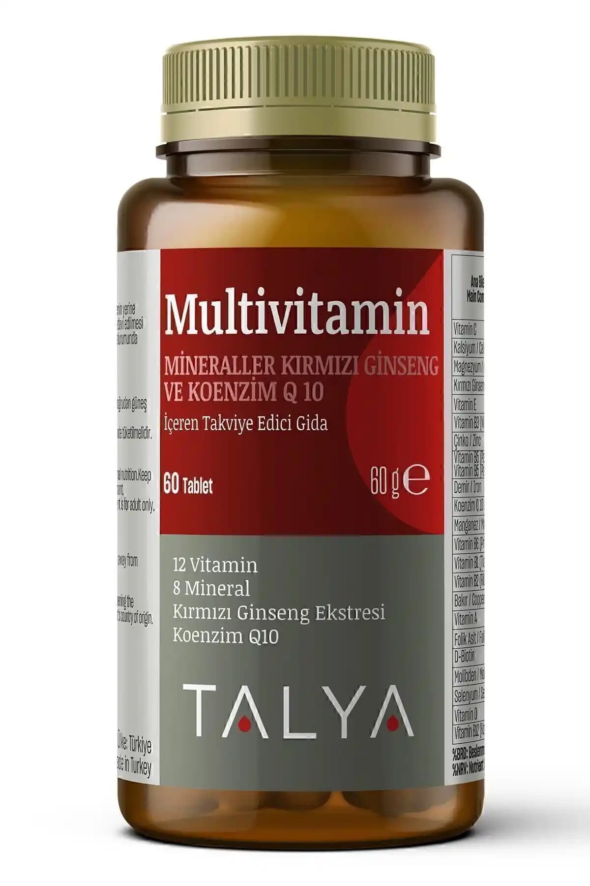 Talya Multivitamin Takviye Edici Gıda Sağlıklı Yaşam İçin Güvenilir ve Güçlü İçeriğe Sahip