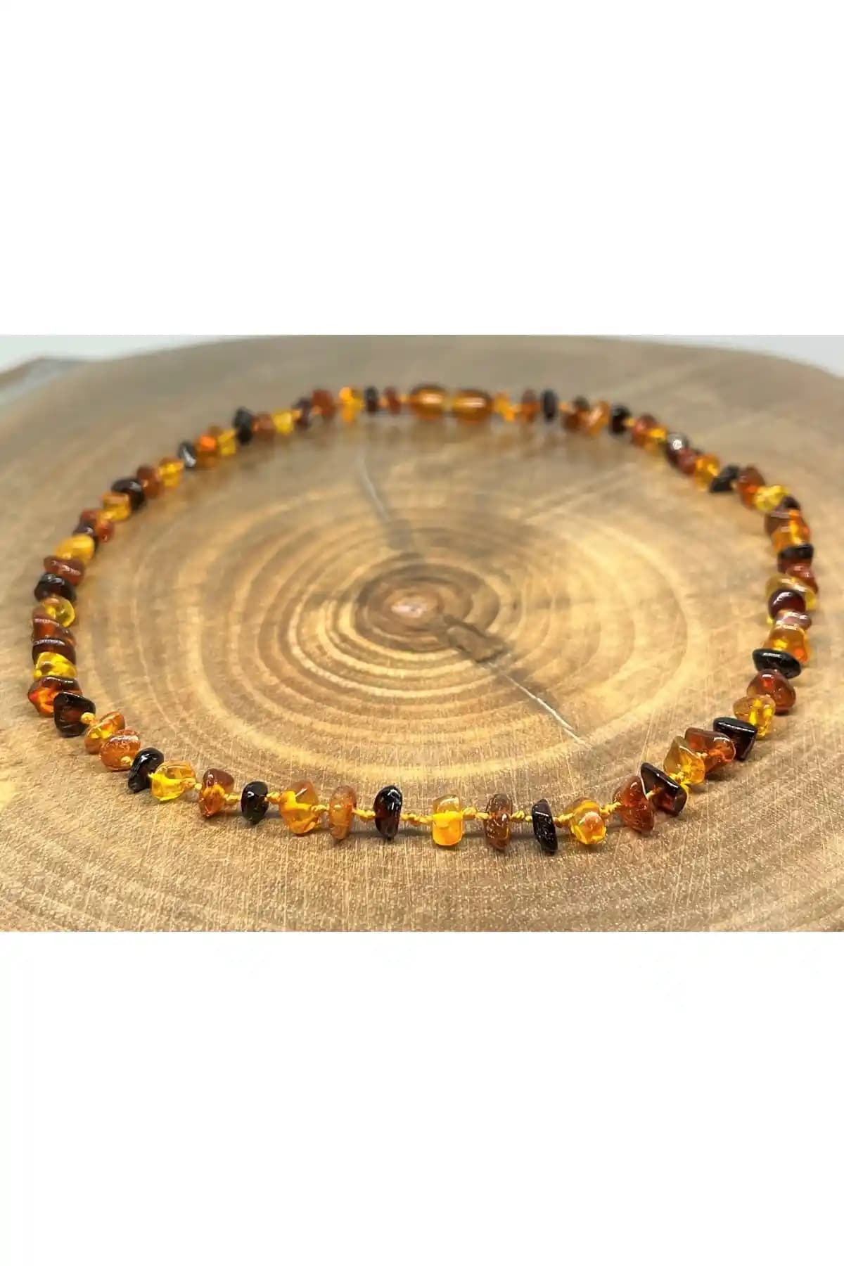 Tesbihci Efendi Damla Kehribar Oval Bebek ve Çocuk Kolyesi Güvenli ve Estetik Tasarım