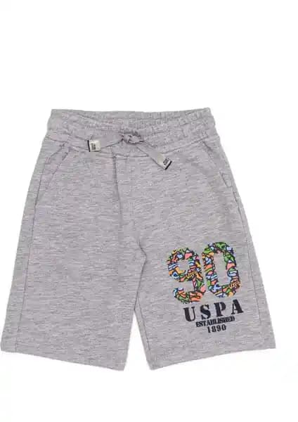 U.S. Polo Assn. Erkek Çocuk Gri Melanj Örme Şort: Şıklık ve Konforun Buluşması