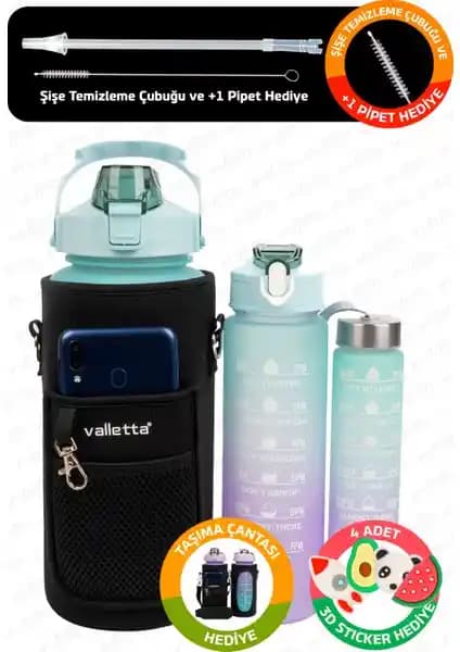 Valletta Eldorado 3'lü Su Matara Seti Sağlam ve Motivasyonel Tasarım ile Günlük Kullanım İçin