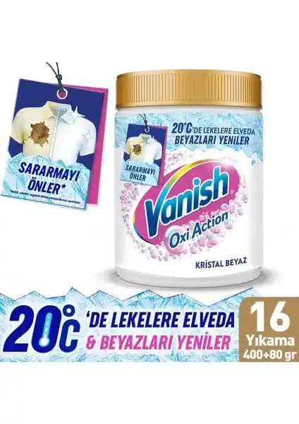 Vanish Oxi Action Kristal Beyaz Toz Deterjan ile Lekesiz ve Parlak Kıyafetler