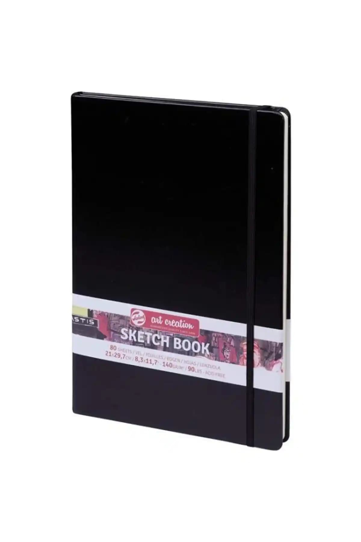 Art Creation Siyah Sert Kapaklı Eskiz Defteri 21x30cm 140g 80yp Çok Yönlü Kullanım