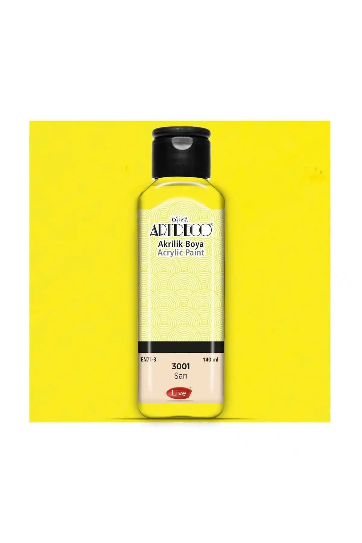 Artdeco 140ml Sarı Akrilik Boya - Yüksek Kalite ve Canlı Renkler ile Sanat ve Hobi İhtiyaçları