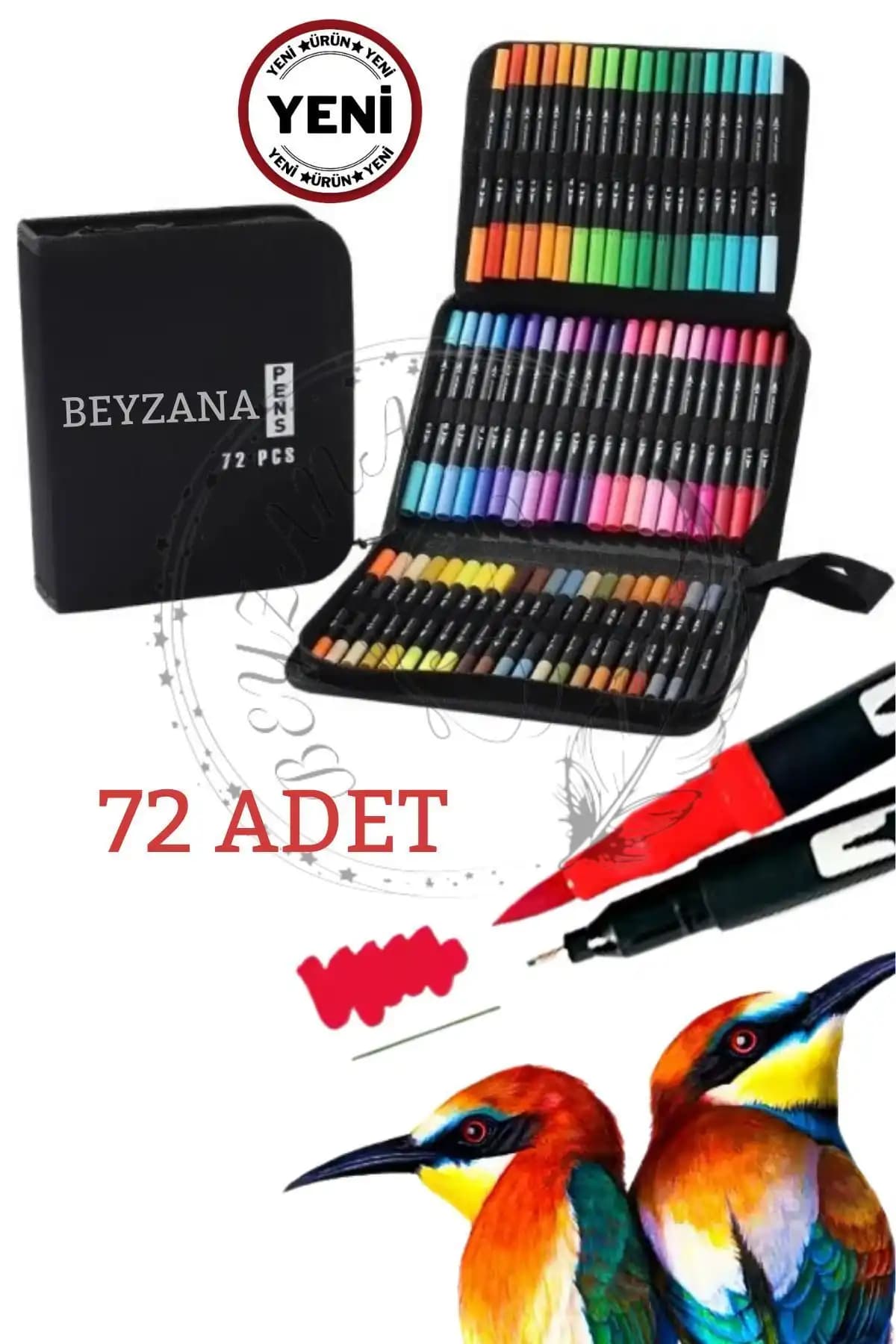 BEYZANA 72 Renk Çift Taraflı Brushpen Kalem Seti Yaratıcılığı Geliştiren Çok Yönlü Çözüm