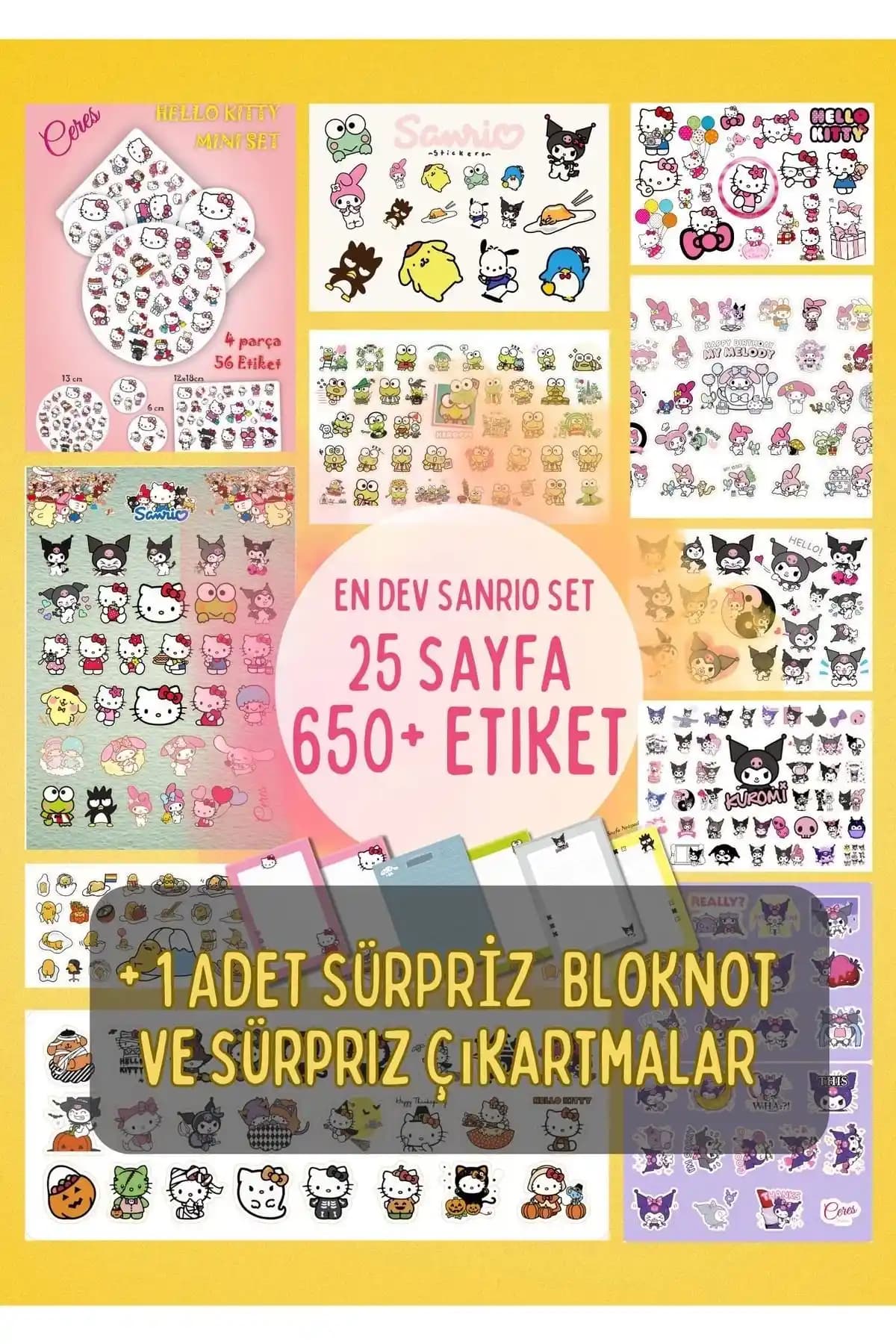 Ceres Studio Sanrio Sticker Seti ve Bloknot ile Renkli ve İşlevsel Notlar