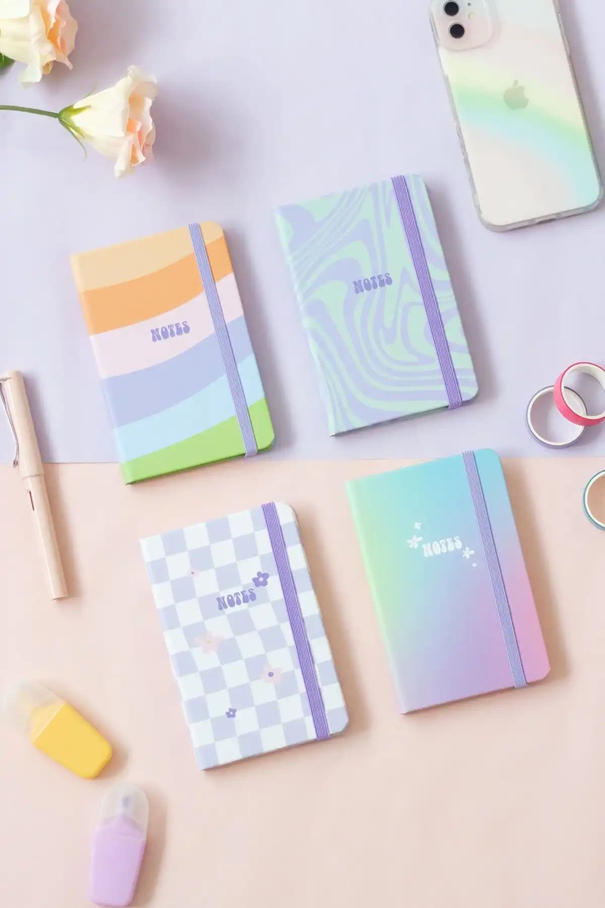 Çok Renkli ve İşlevsel Matt Notebook 4'lü Cep Defteri Seti: Pratik ve Şık Tasarım